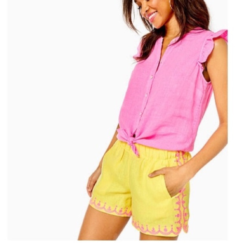 NWOTLilly Pulitzer Laryn Linen Short 🩷💛